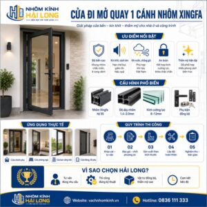Cửa đi mở quay 1 cánh nhôm xingfa