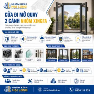 Cửa đi mở quay 2 cánh nhôm xingfa