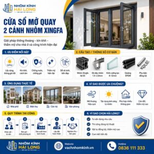 Cửa sổ mở quay 2 cánh nhôm xingfa