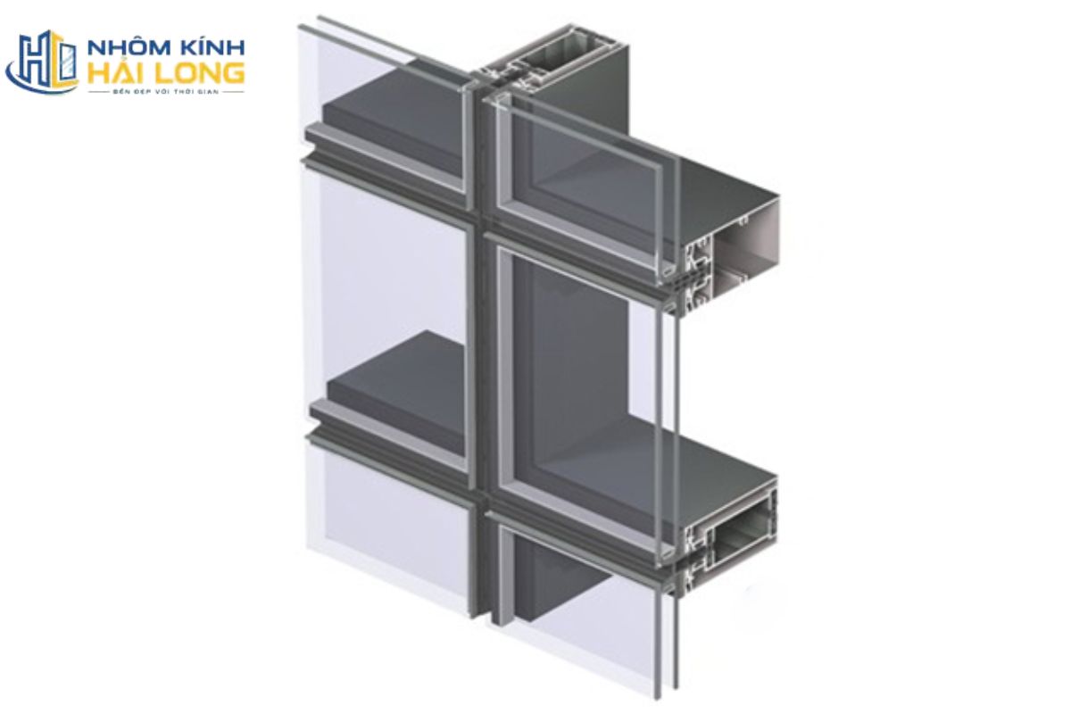 Hệ mặt dựng Stick giấu đố tạo mảng kính liền mạch, hiện đại và phù hợp với showroom, sảnh lớn cùng cao ốc văn phòng