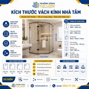 kích thước vách kính nhà tắm