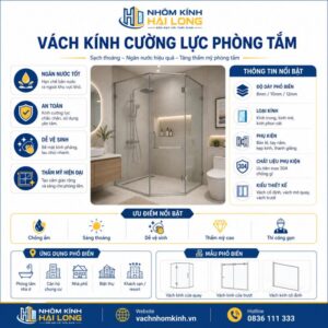 Vách kính cường lực phòng tắm